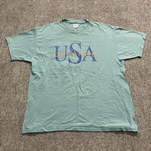 Vintage 90s Pelle Sport USA Green Cotton T-Shirt